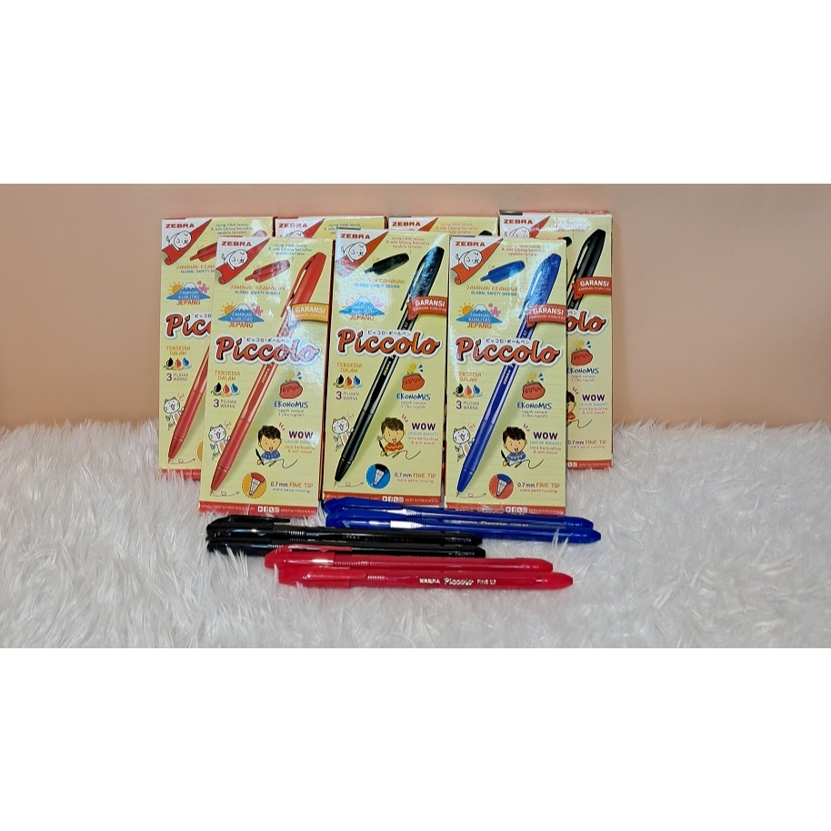 MERAH ZEBRA PICOLO PEN PER BOX RED, BLACK, BLUE - WRITE PEN - RED ...