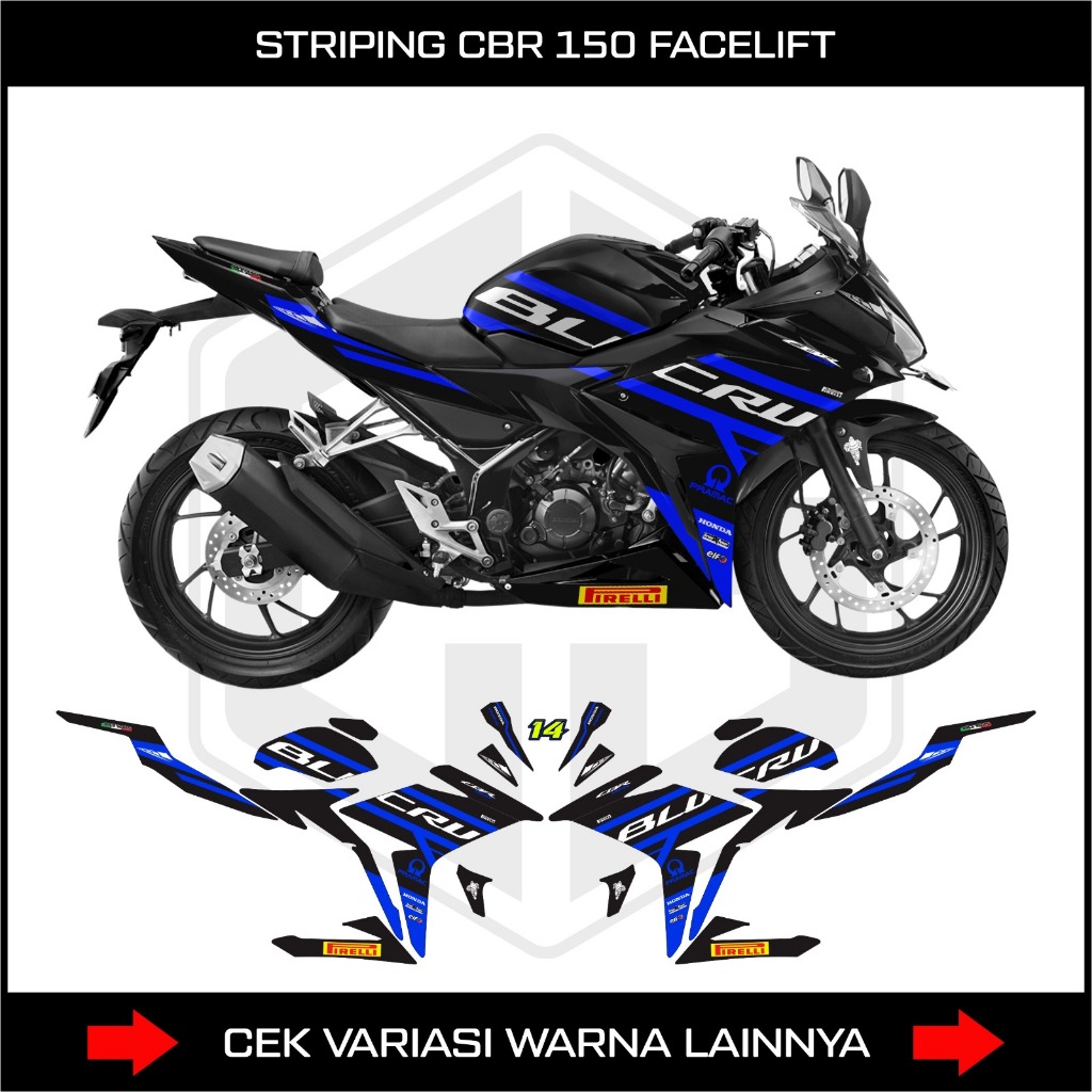 Honda CBR 150 F FACELIFT STRIPING STICKER / STICKER LIST VARIATION ...