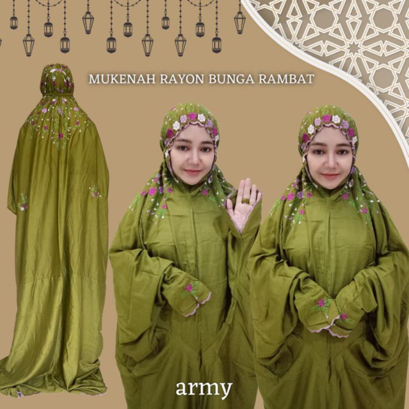 (Real Pict) Rayon Prayer Robe with Jumbo Size Vine Embroidery | Shopee ...