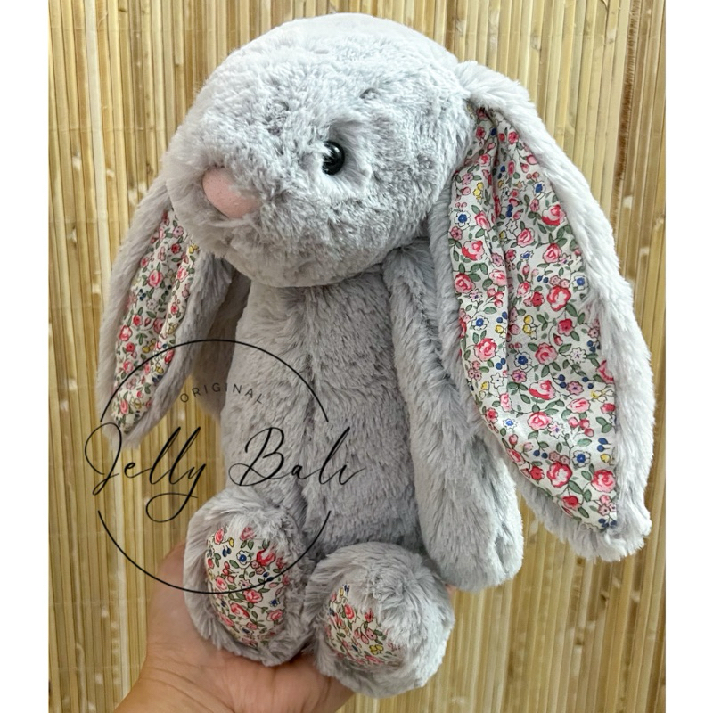 Jellycat Silver Blossom Medium Bashful Bunny One Label Original Rabbit ...