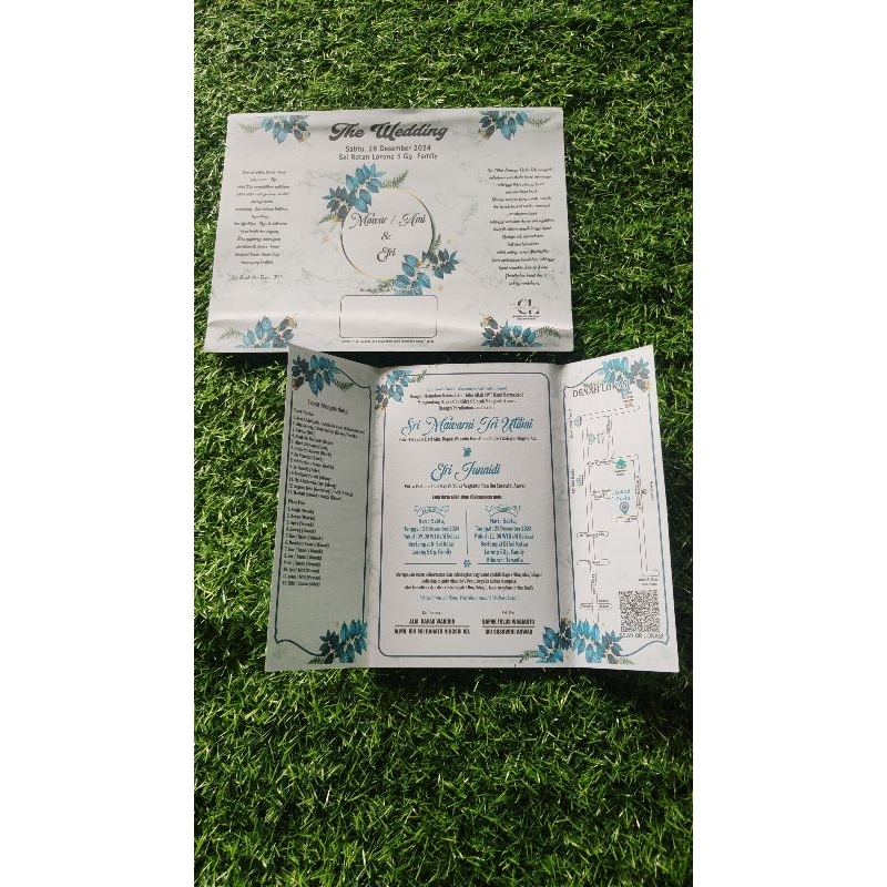 2-fold wedding invitation - wedding invitation - physical invitation ...