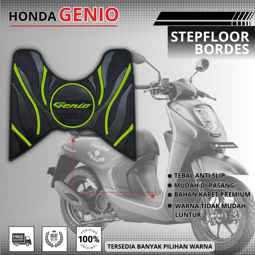 STEP FLOOR BORDES || Honda Genio Carpet, Premium Rubber Material, Thick ...