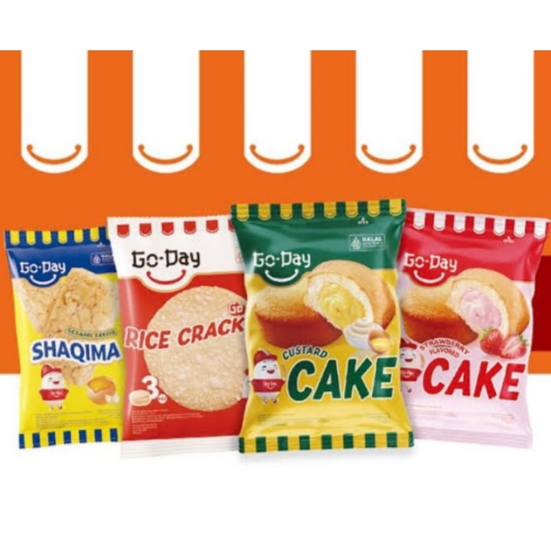 Go DAY crackers I custard sponge cake I strawberry sponge cake I ...
