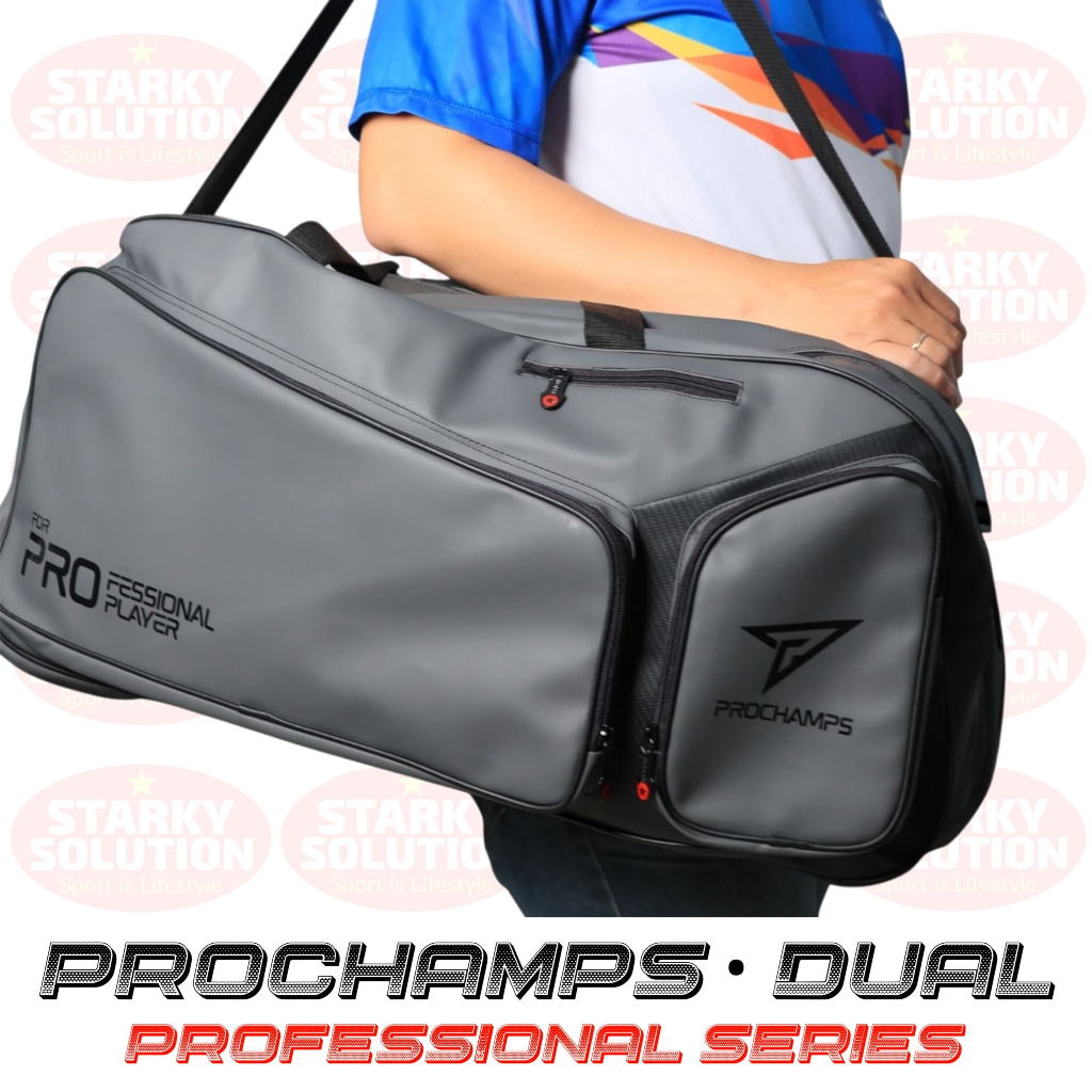 PROCHAMPS DUAL CARBON PROFESSIONAL EDITION Racket Bag Badminton Tennis ...
