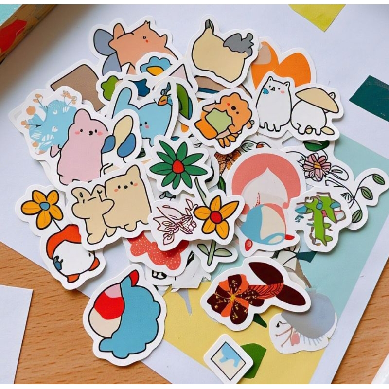 30 pc Aesthetic Stickers Cute Shaped Stickers with abstract Aesthetic ...