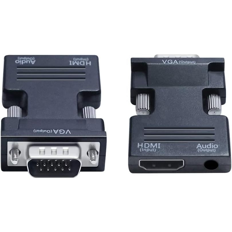 HDMI to VGA Adapter with 3.5mm Audio Port for Old Computer Monitor PC ...
