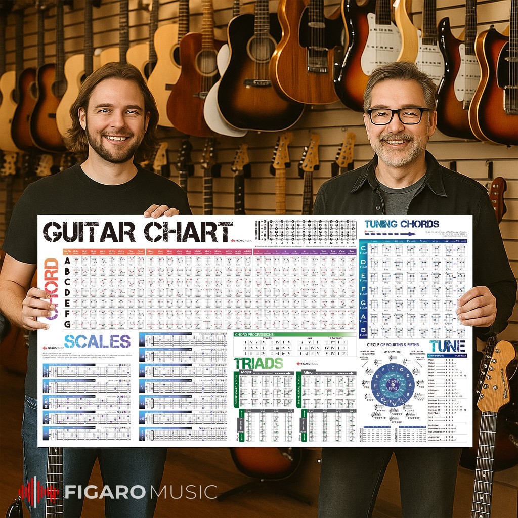 Guitar Chords Scale Chart Poster of Chords | Scales | Triads | Circle ...