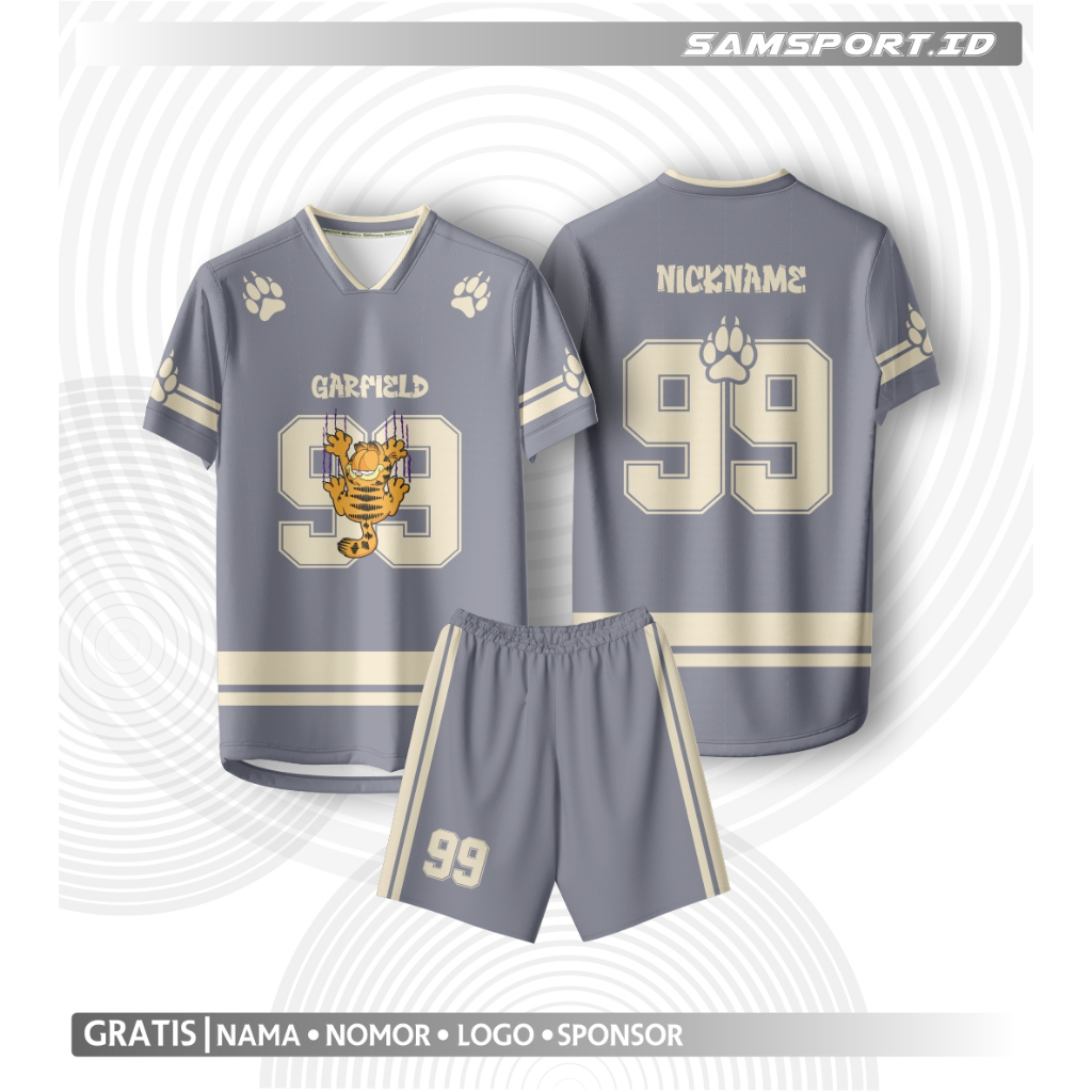 NFL Streetwear Jersey / Free Number Installation / Garfield Grey Jersey ...
