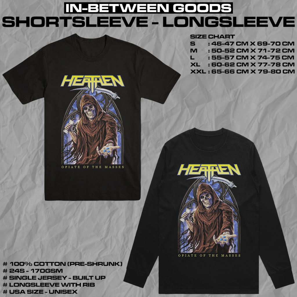 HEATHEN - OPIATE OF THE MASSES | T-SHIRT | LONGSLEEVE | MERCH BAND ...