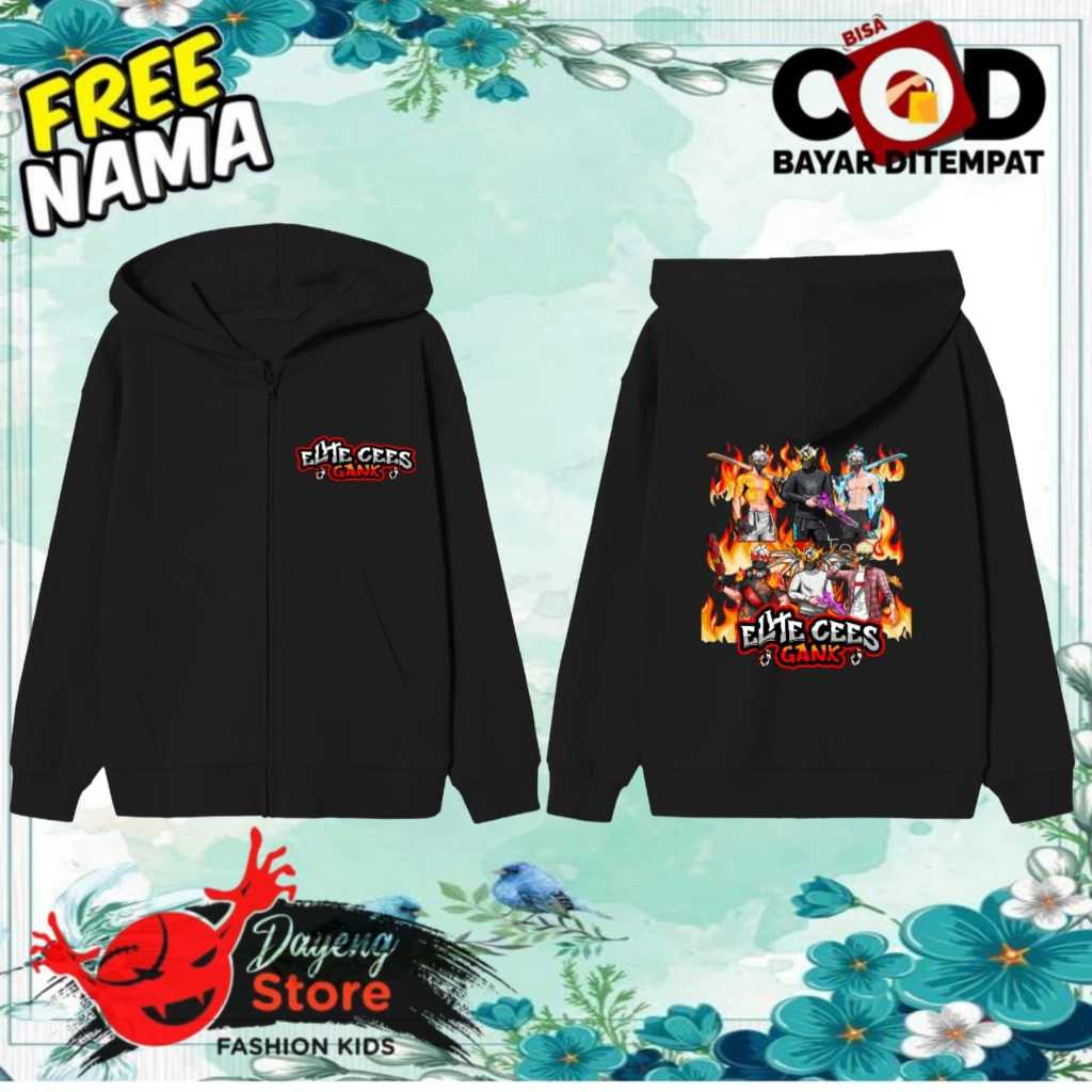 FREE FIRE CHILDREN'S JIPPER JACKET CUSTOM ALL CHARACTERS ELITE CESS ...