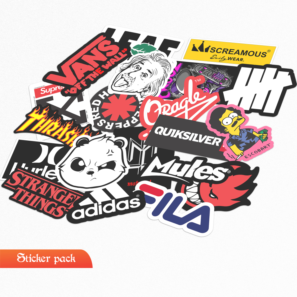 Aesthetic pack series red off stickers laptop helmet stickers mobile ...