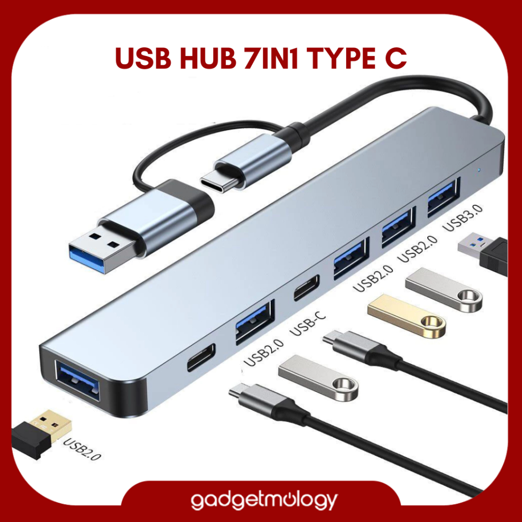 USB Hub Type C Adapter 7in1 USB 3.0 USB 2.0 - GEN23 | Shopee Philippines