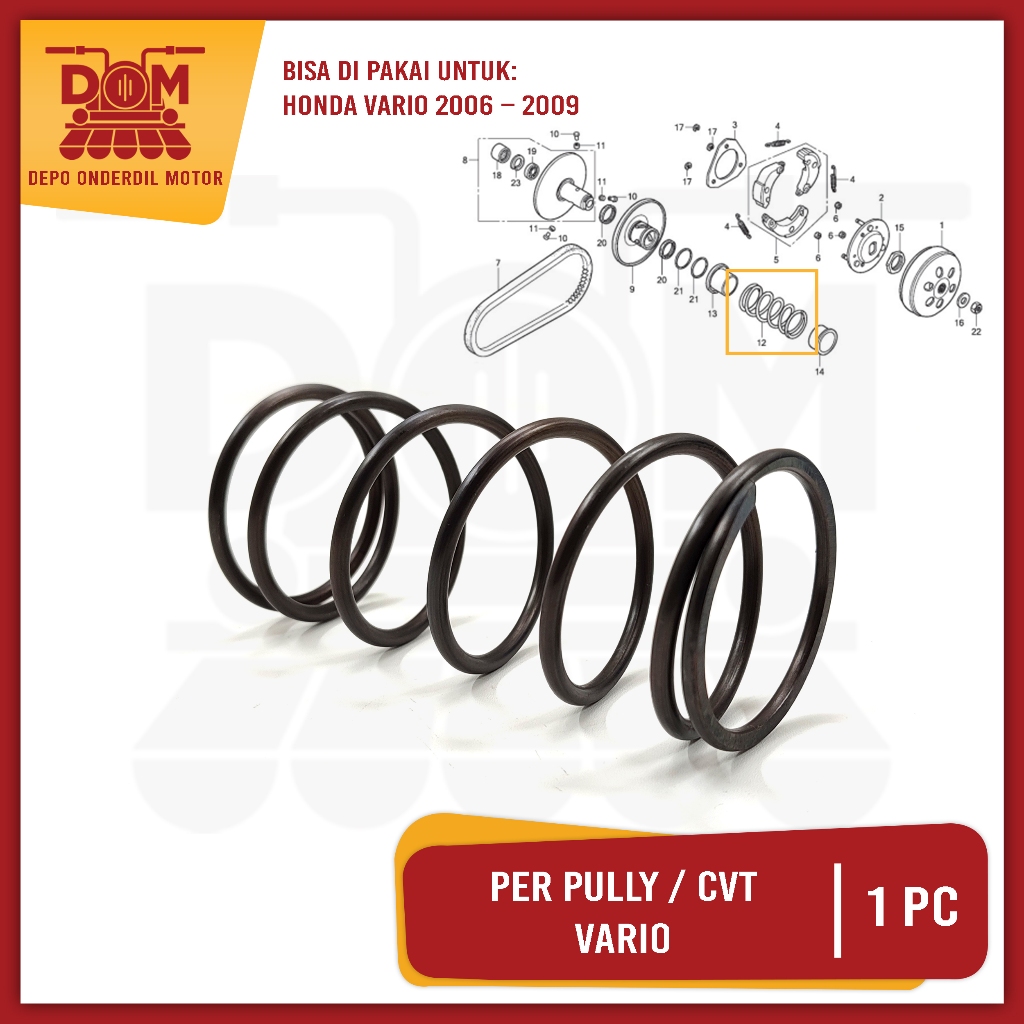 HONDA Vario CVT Spring (PSP) Scondary Spring Pully Secondary Cvt 1500 ...