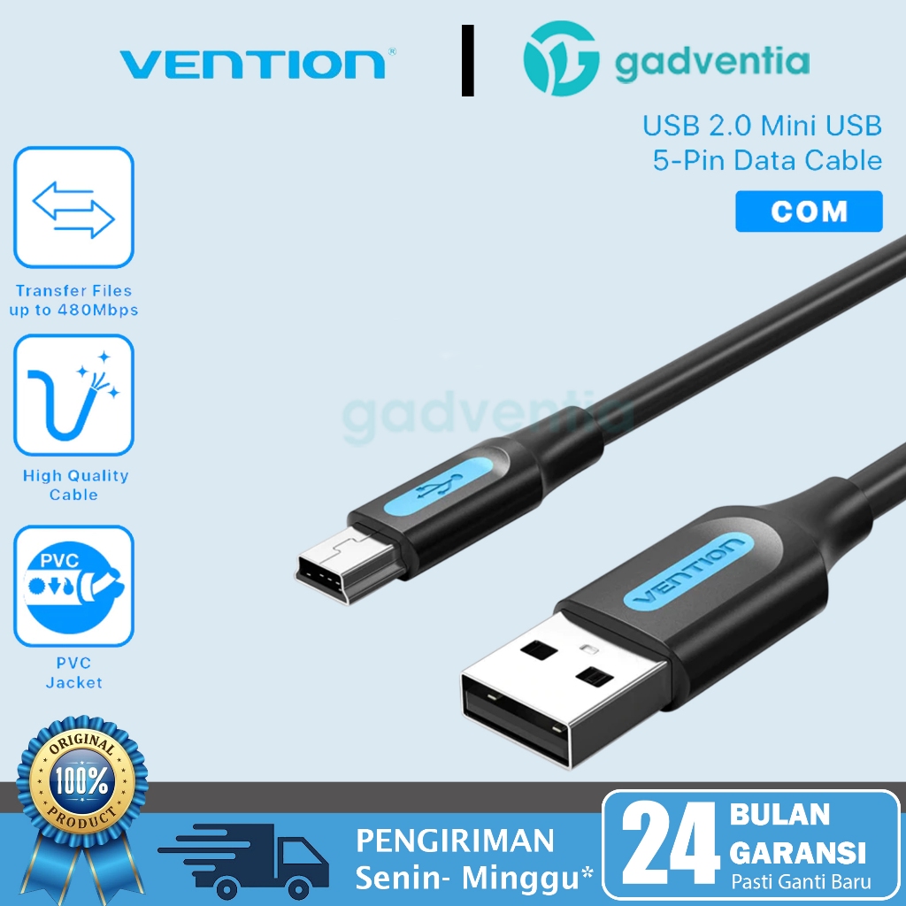 Vention Data Transfer Cable Usb A 2.0 to Mini Usb Type B For Harddisk ...