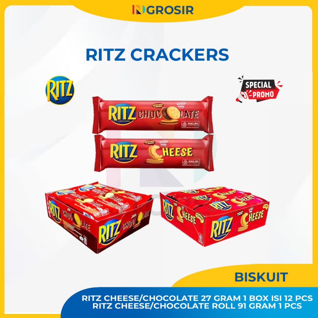 Ritz Crackers Cheese/Chocolate Flavored Biscuits 91g/27g Pack 1 PCS/1 ...