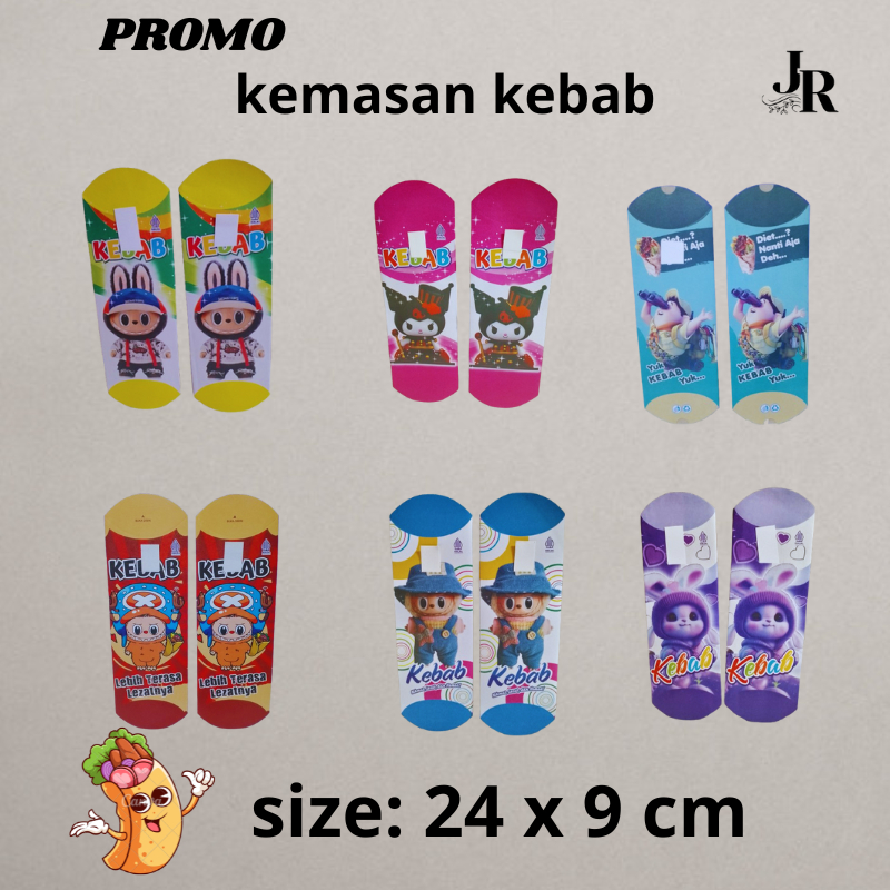 Jumbo Paper Kebab Packaging Size 24x9 cm | Contents: 100 pcs Box of ...