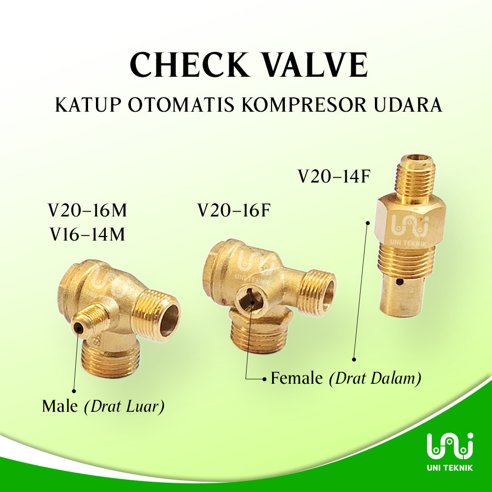 Air compressor Check valve, real brass, outer thread, inner thread ...