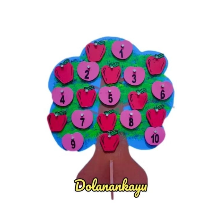 Learning toys Trees numbers counting knob toys wooden toys | Shopee ...