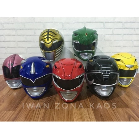 Mighty morphin power ranger helmet 1 set 7pcs | Shopee Philippines