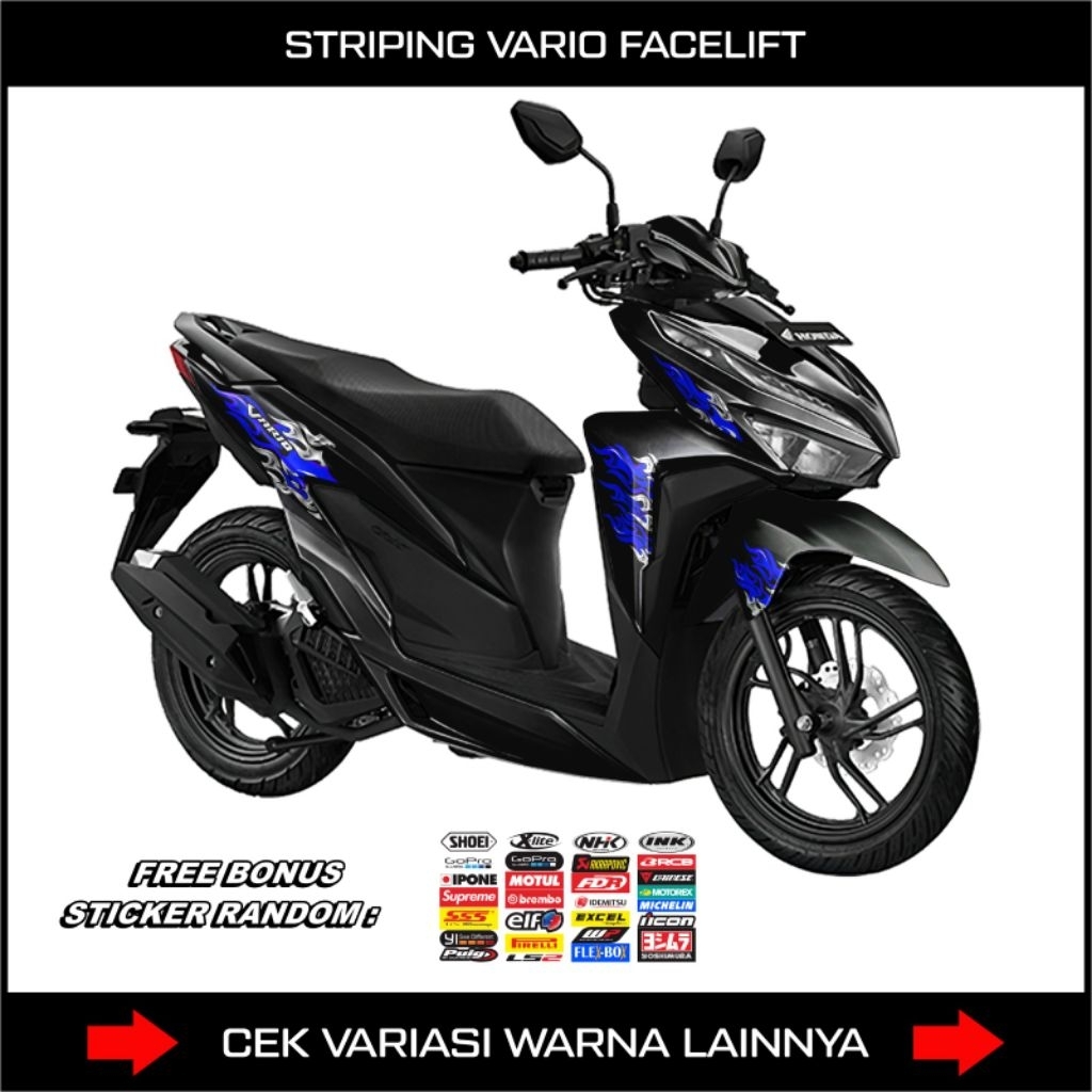 Custom Vario Facelift Grapis Api Striping Stickers (Honda Vario 125 ...