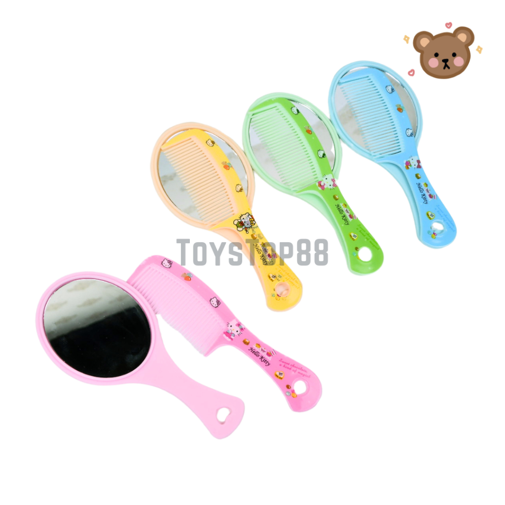 Comb + Mirror Handle 1 Set Fancy Character Glass Comb/ for Children ...
