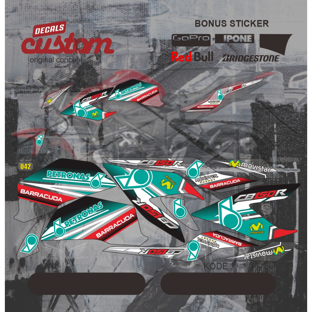 Honda CB150R new Petronas transparent sticker, Honda CB150R Petronas ...