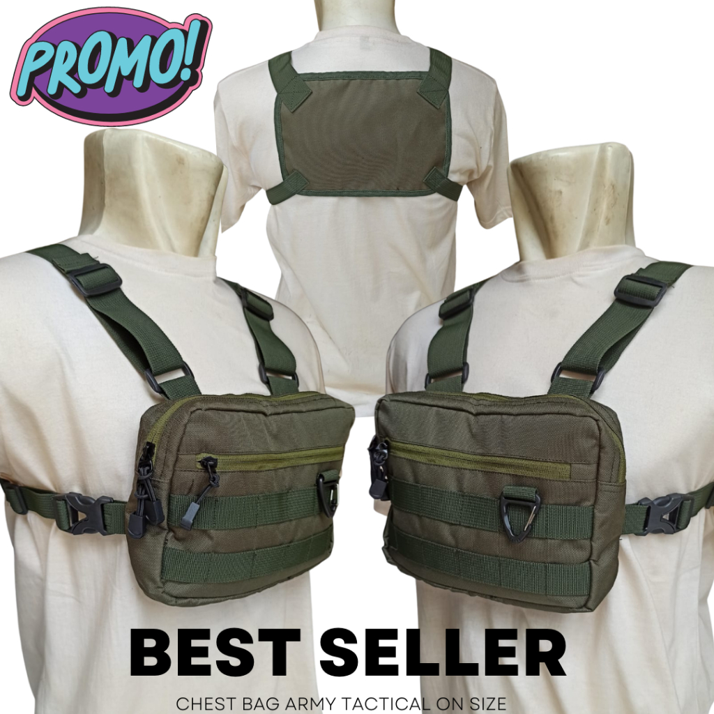 HITAM Chest Bag Tactical Rig Bag Outdoor Motorcycle Men's Ryder Black ...