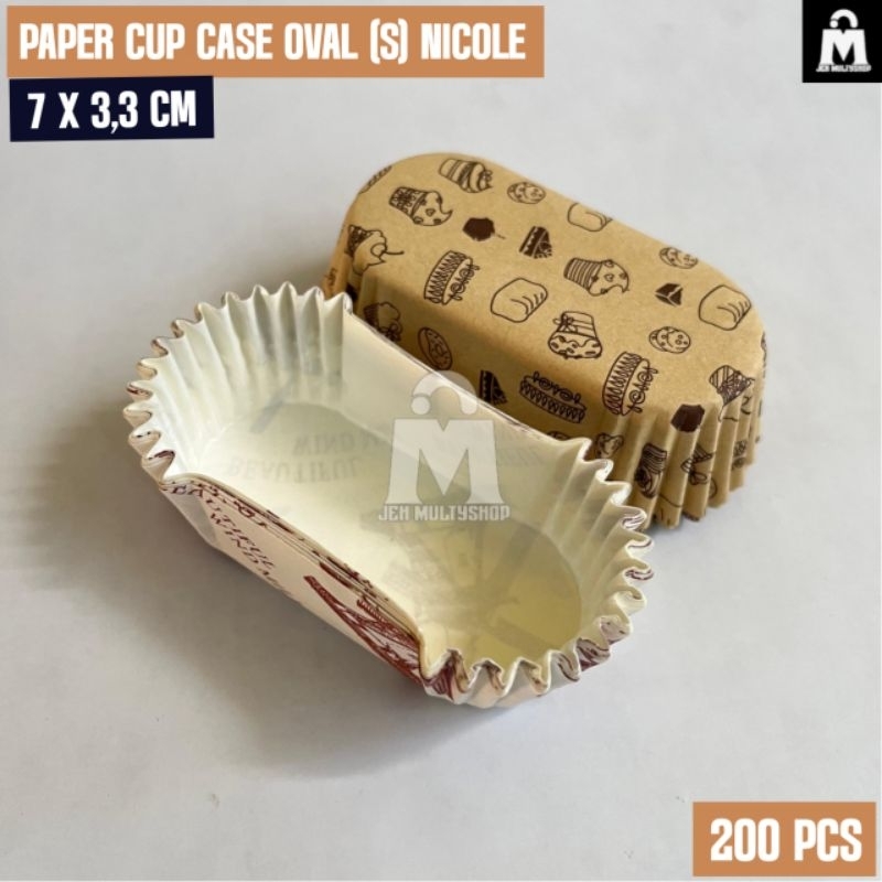 Nicole oval laminated Paper cup case (S) / 7x3.3cm bread cup contains ...