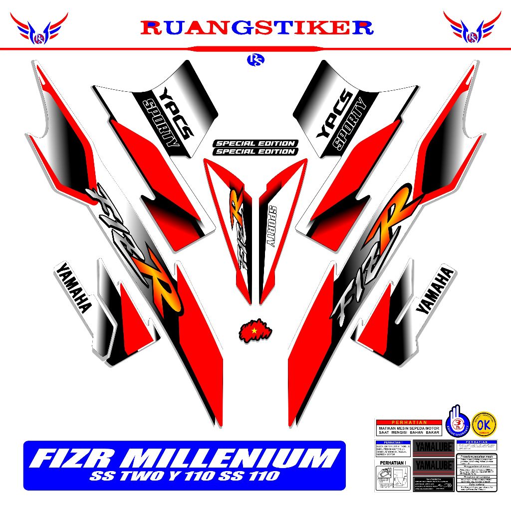 F1zr Striping Motif 50 Fiz R/ Fizr Sticker/ Z/ Ss Two/ Y110/ Ss 110 ...