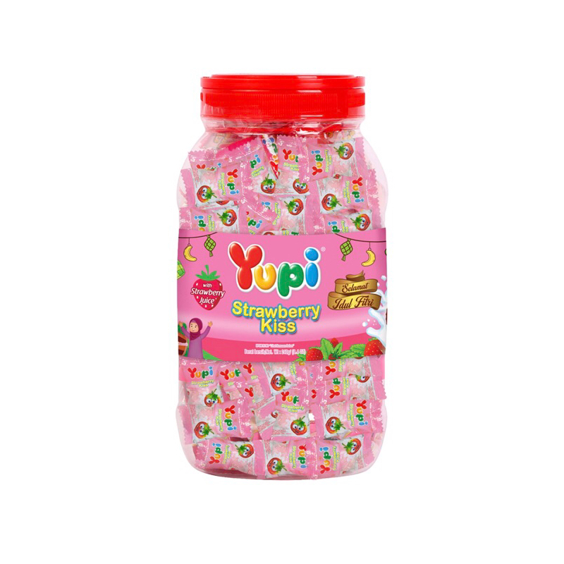 Yupi Strawberry Kiss Candy Jar 240 g | Shopee Philippines