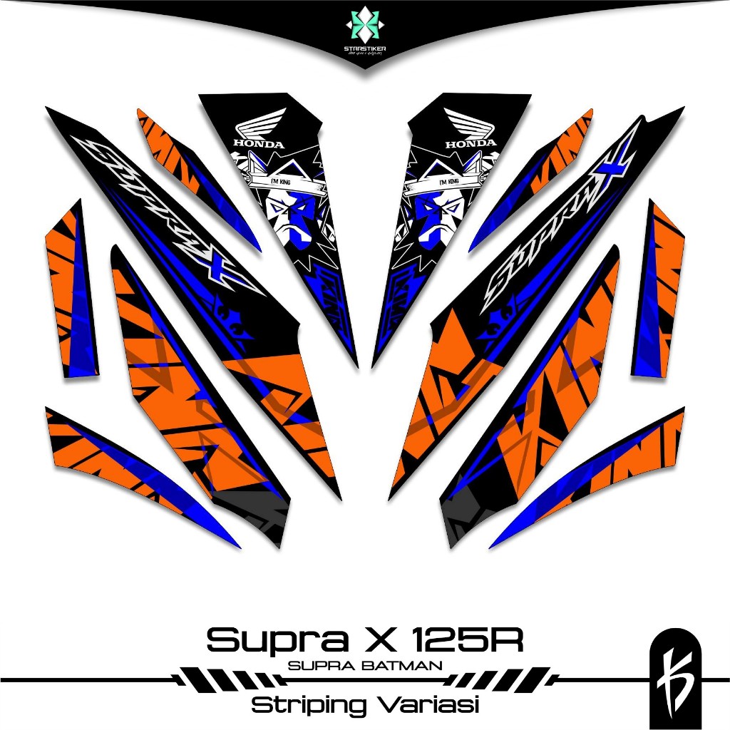 STRIPING SUPRA X 125 CARBON SKU 44 BATMAN STICKER HONDA WAVE 125 R ...