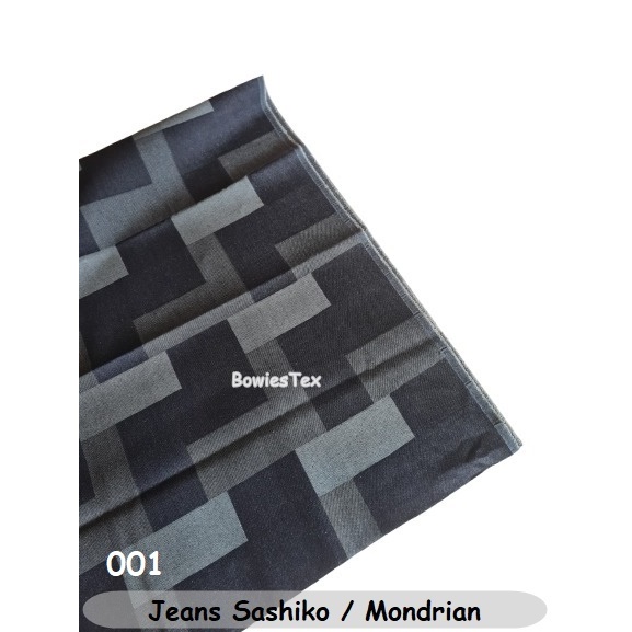 Sashiko Jeans Fabric Mondrian Jeans Material Mondrian Pattern Denim ...