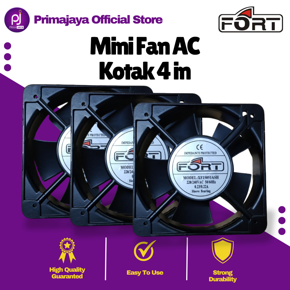 MESIN AC Fan 220V 240V 4 Inch 15x15 cm Fan Cooling Internal Cooling ...
