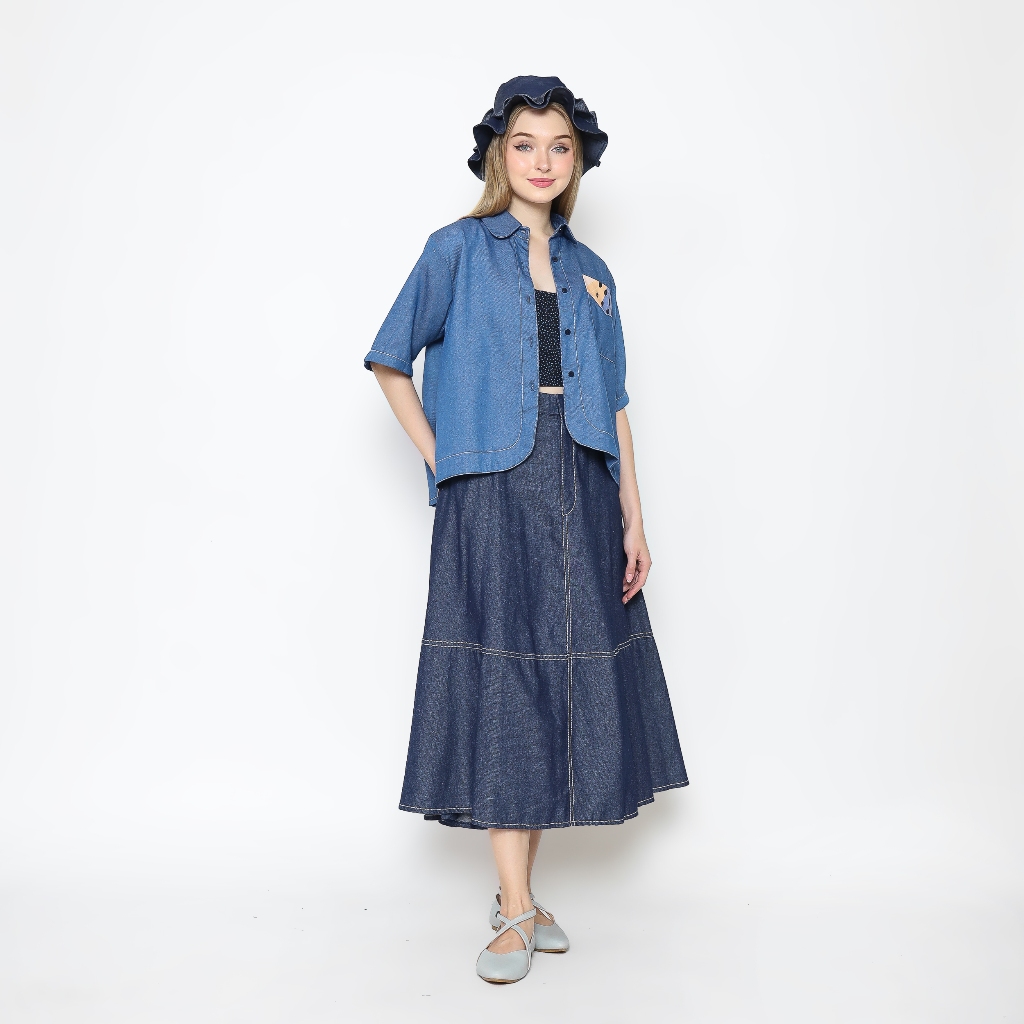 Miss Rona Mikha Denim Skirt | Shopee Philippines