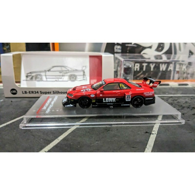 Diecast CM Model LBWK Nissan Skyline Super Sillhouette ER34 R34 8 ...