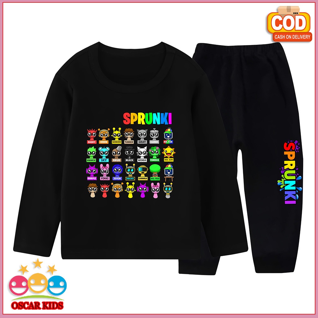 Sprunki Pajamas Suit for Girls Sprunki Long Sleeve Trousers 3 Years ...