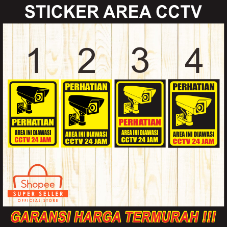 RAMBU JUMBO STICKER SIGN AREA CCTV HOUR 24 HOURS VINYL PREMIUM ACP 3mm ...