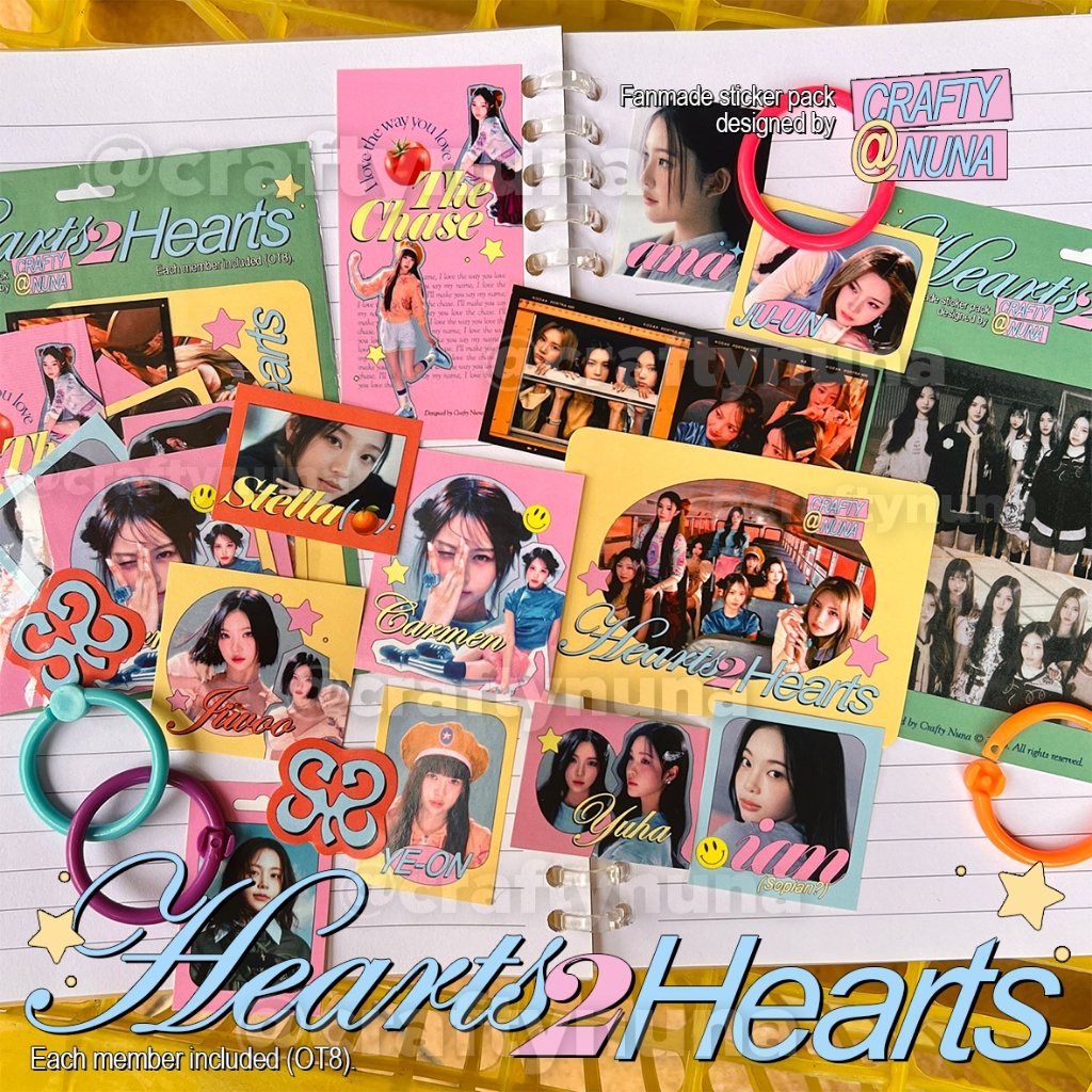 HEARTS2HEARTS AESTHETIC FANMADE STICKER PACK H2H STICKER set cute ...