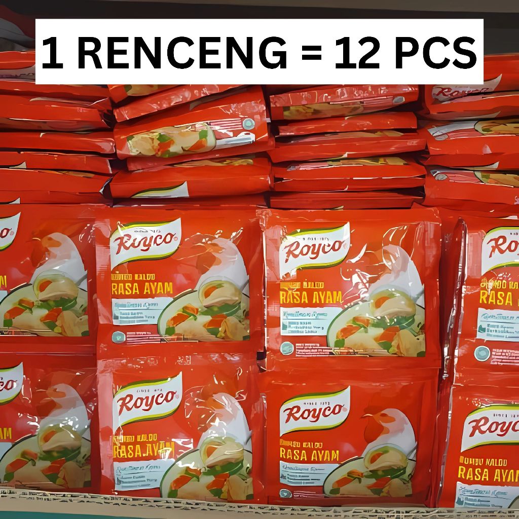 (1 Pack = 12 PCS) Royco chicken and beef broth sachet seasoning 9 grams ...