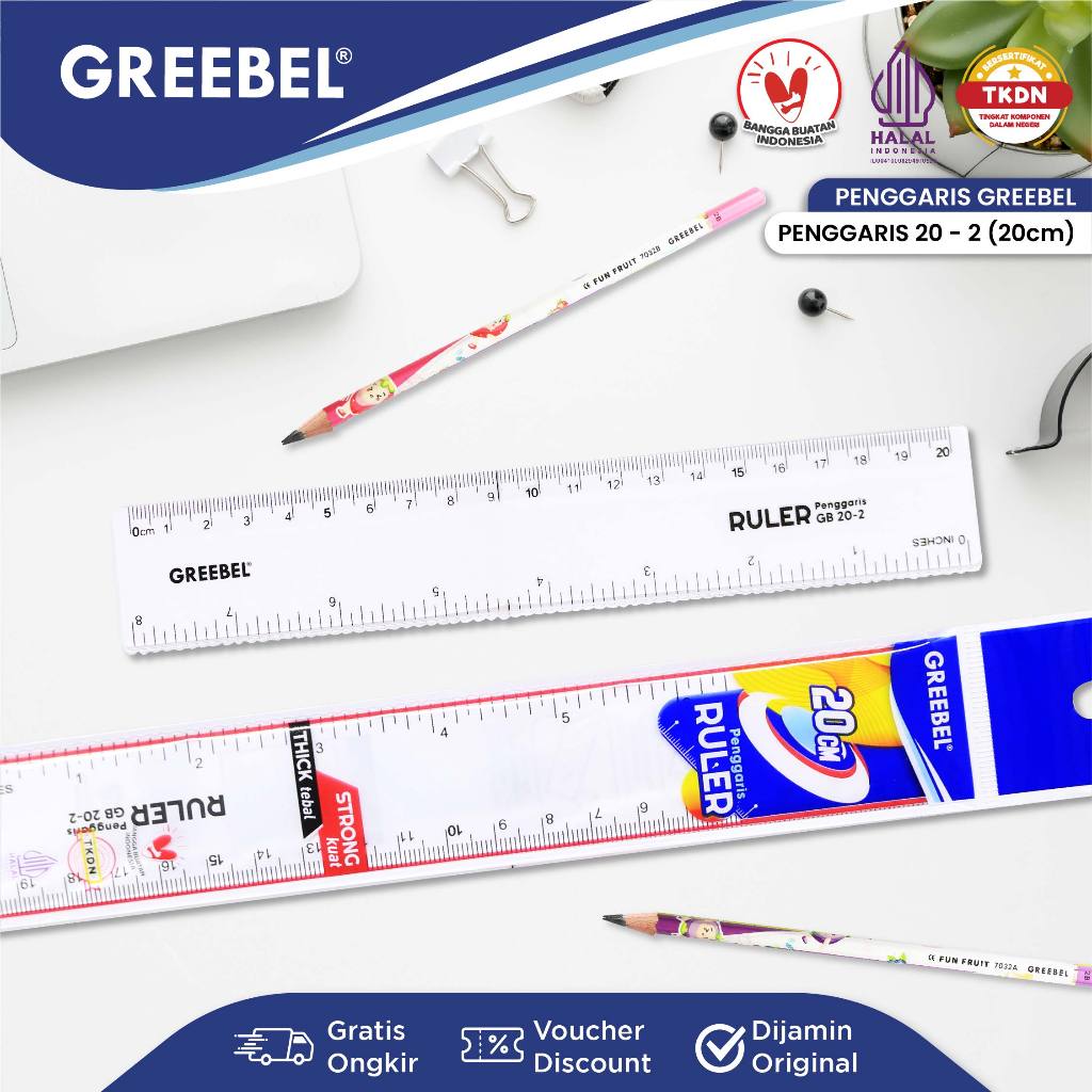 GREEBEL Plastic Ruler (PCS) / Long Ruler / Plastic Ruler 20CM-2 ...