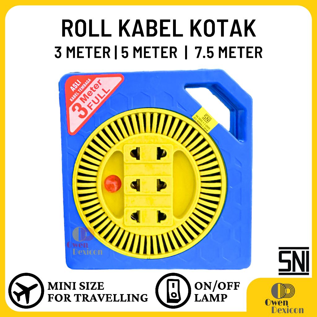CONTACT STOP CABLE ROLL + CABLE 3 M 5 M 7.5 M ELECTRICAL PLUG CABLE BOX ...