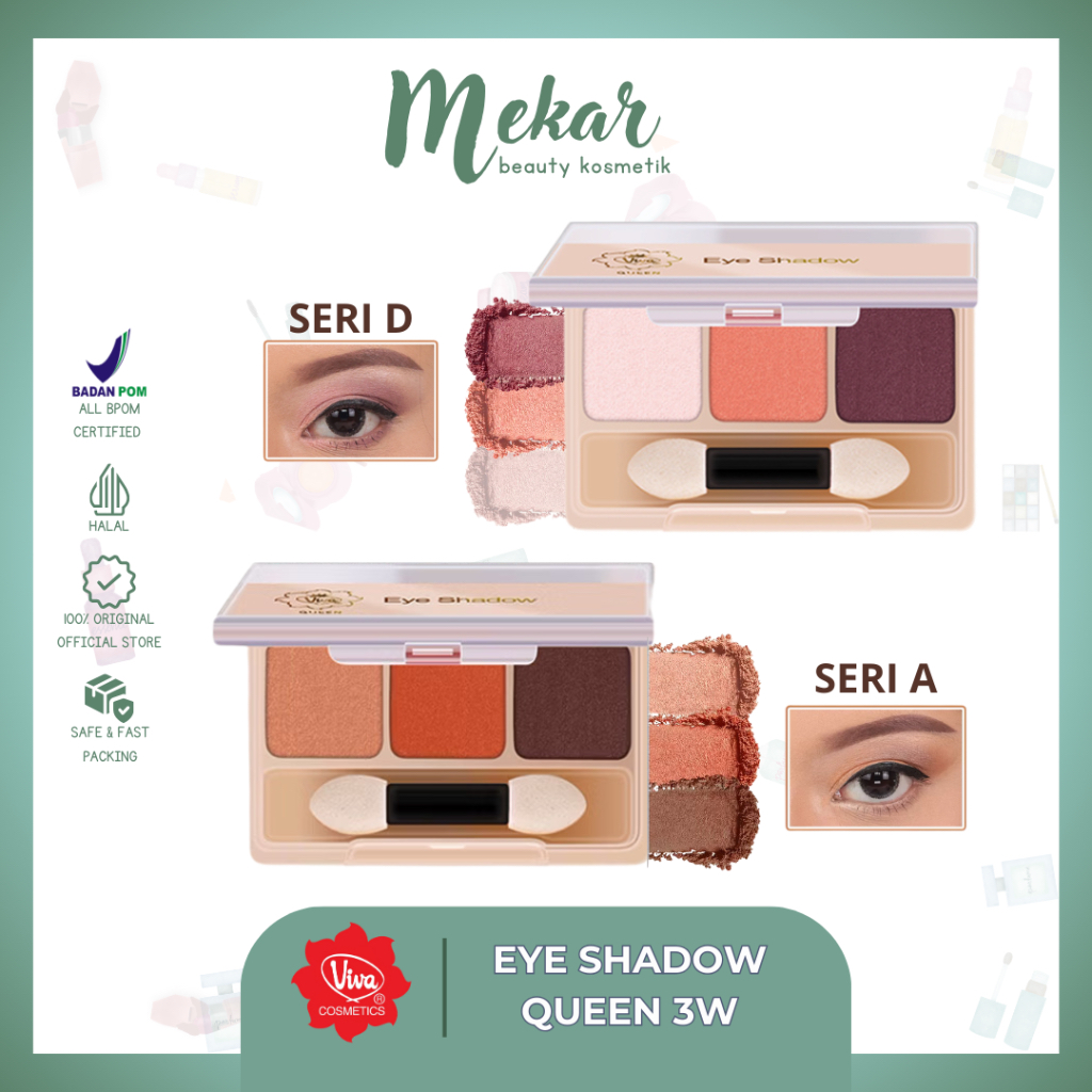 VIVA Queen Eye Shadow - Trio (available in 6 color combination variants ...