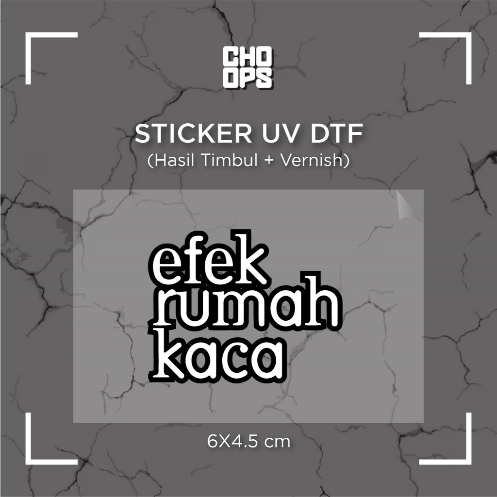 ERK | GLASS HOUSE EFFECT | Single STICKER | UV DTF | ANTI-Scratch ...