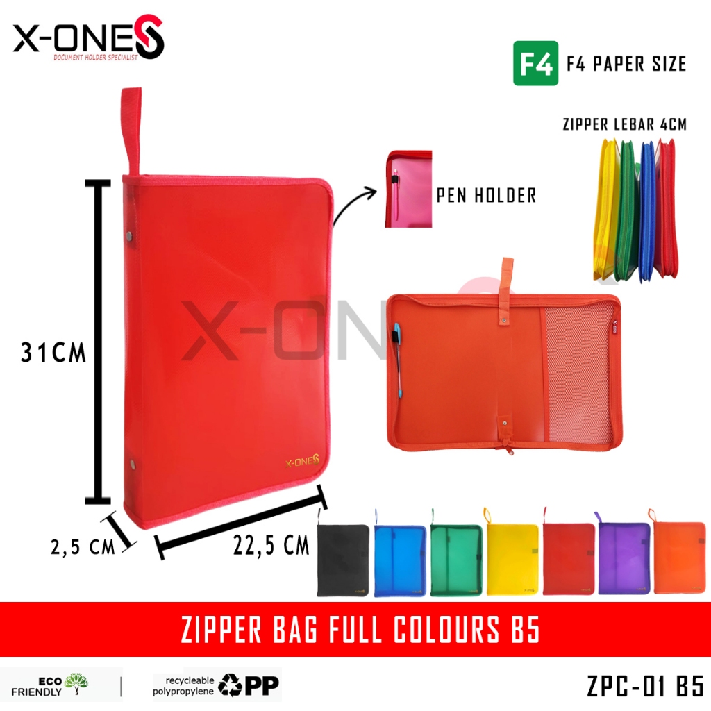 X-ONE ZIPPER BAG FULL COLORS B5 PLASTIC MAP ZIPPER MAP MESH B5/ ZPC-01 ...