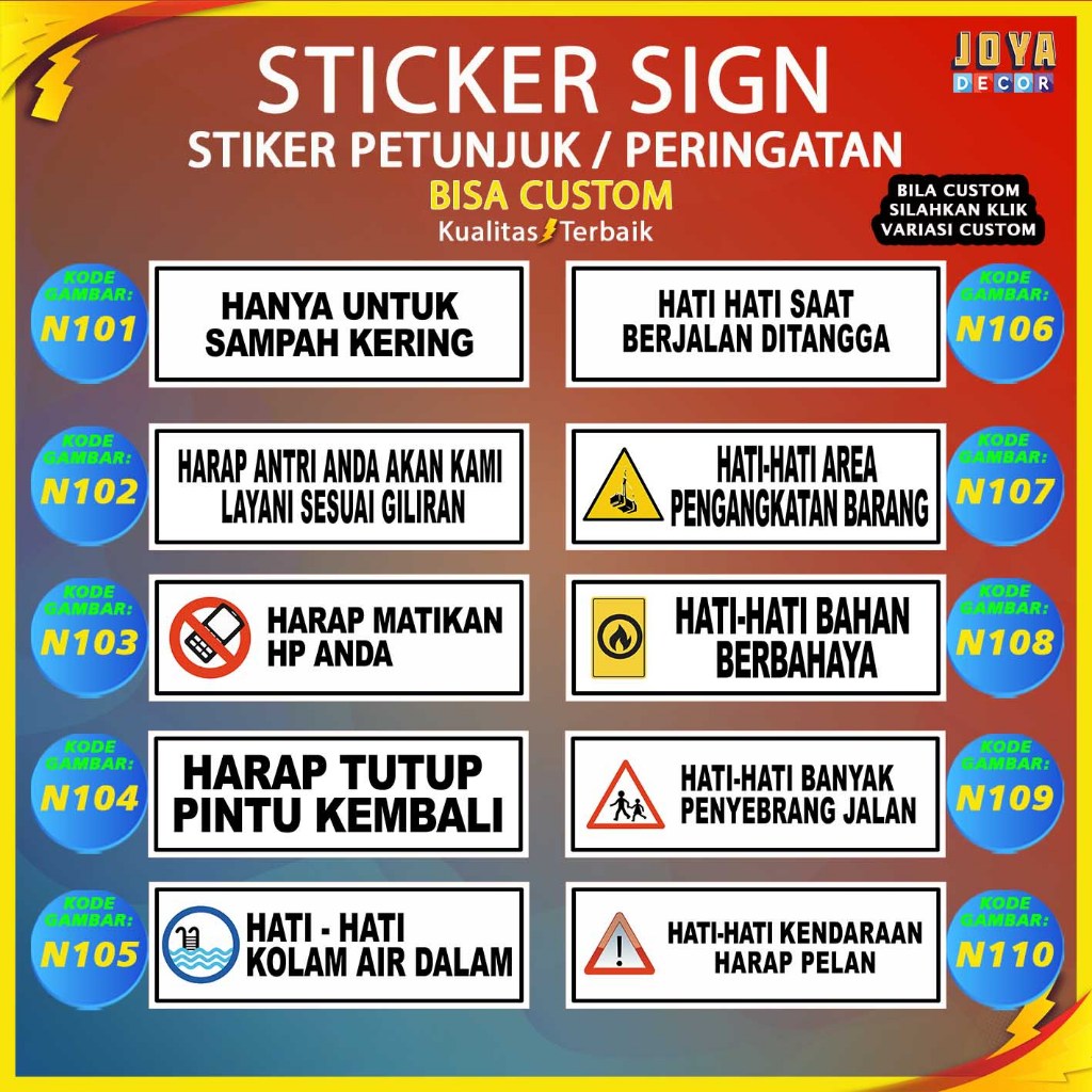 Sticker Warning Instruction Sticker Notice only for dry waste please ...