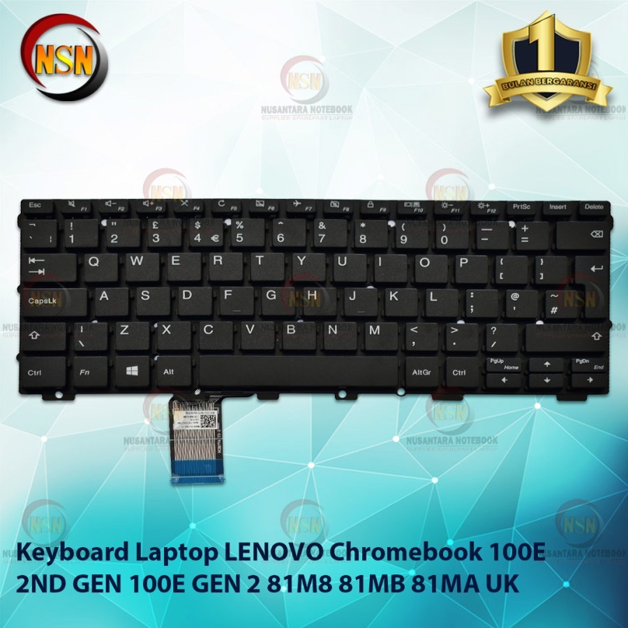 Laptop Keyboard For CHROMEBOOK 100E 2ND GEN 100E GEN 2 81M8 81MB 81MA ...