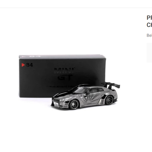 MINI GT NO 84 LB WORKS NISSAN GTR R35 BLACK CHROME DEALER EXCLUSIVE ...