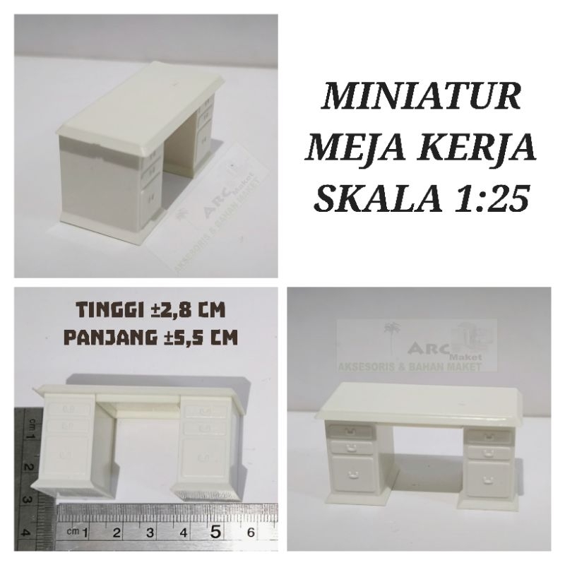 1:25 SCALE MINIATURE WORK DESK FOR ARCHITECTURAL MODELS AND INTERIOR ...