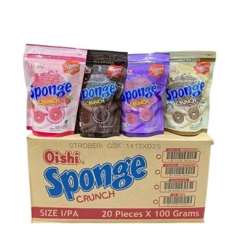 Oishi sponge crunchie Snack Snack 100gr party size Strawberry ...