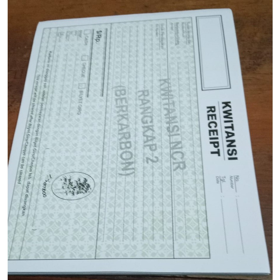 Double Receipt / Contents 17 Sheets / 2 Bamboo Double Receipt / 2 ply ...